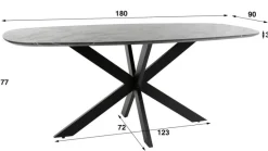 Amsterdam Onyx Cross ruokapöytä 180cm