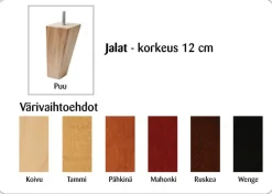 Anne 3-istuttava sohva, eri värejä