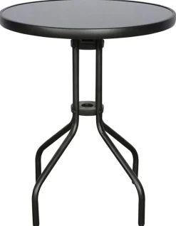 Bistro pyöreä parvekepöytä 60 cm lasikannella