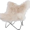 Cuero Lepakkotuoli Iceland Mariposa, White Wild