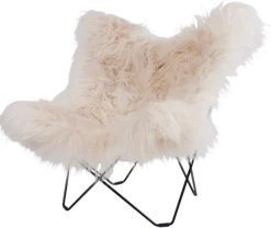 Cuero Lepakkotuoli Iceland Mariposa, White Wild