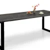 Edna ruokapöytä 180 x 90 cm musta, valkoiset tai mustat metallijalat