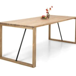 Edna ruokapöytä 180 x 90 cm ruskea, puujalat