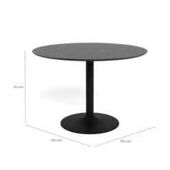 Eira pyöreä ruokapöytä 110cm, musta