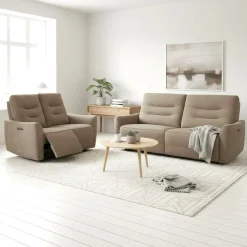 Evelyn 3+2 sohvakalusto sähkömekanismeilla, khaki
