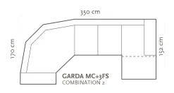 Garda 60-kulmasohva, eri värejä