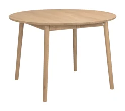 Hans K ZigZag Ruokapöytä pyöreä 110cm, valkoöljytty tammi