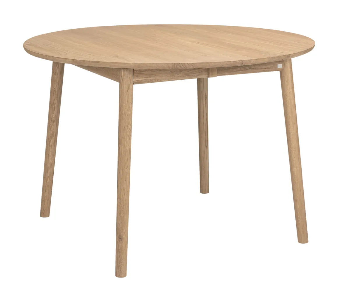 Hans K ZigZag Ruokapöytä pyöreä 110cm, valkoöljytty tammi