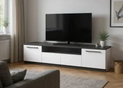 Havi TV-taso 180cm 2-ovella ja lasilaatikoilla, eri värejä