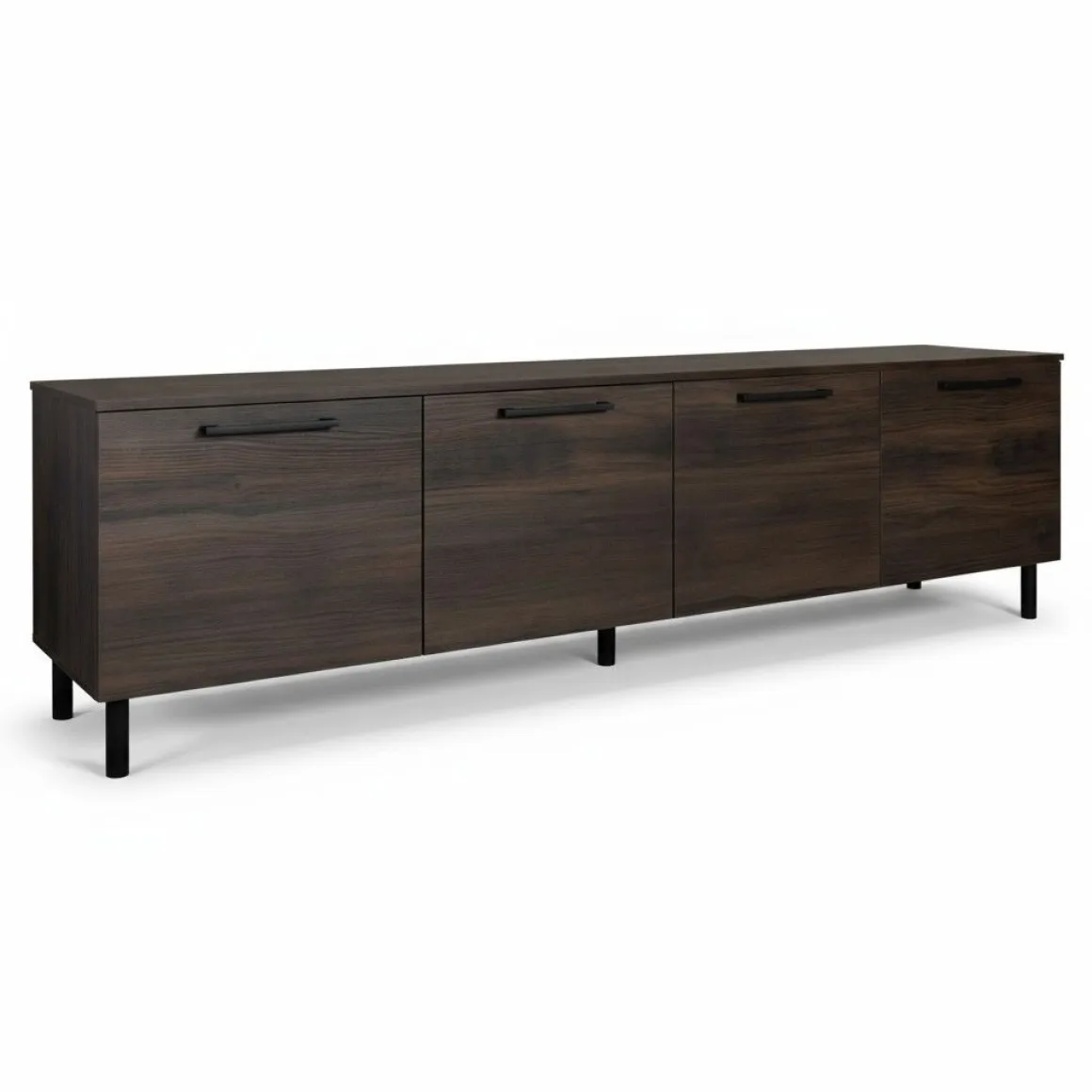 Hiipakka Solo TV-taso 220 cm ovilla, tummanruskea tammi