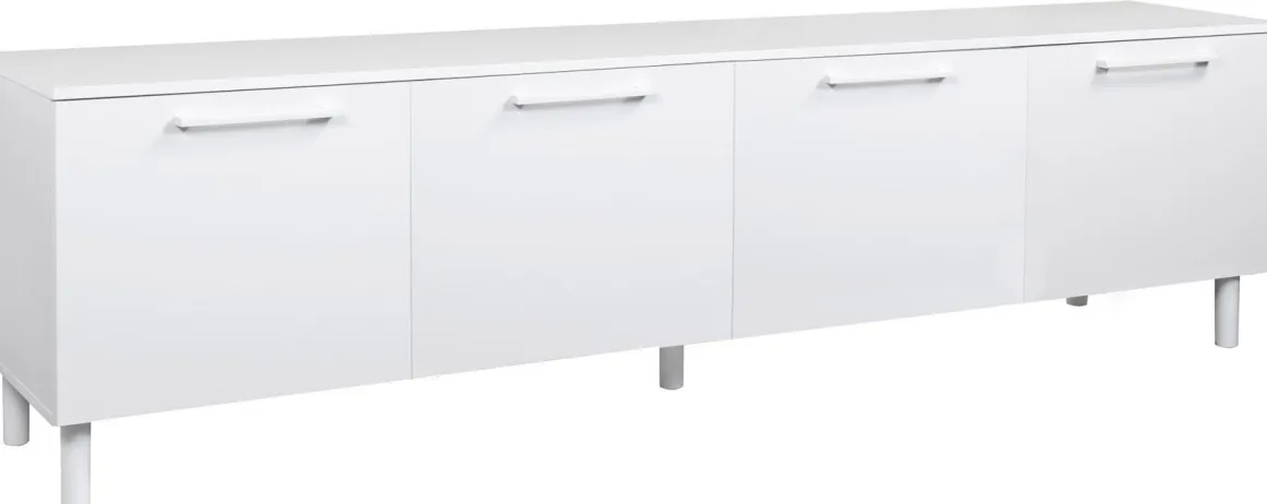 Hiipakka Solo TV-taso 220 cm ovilla, valkoinen