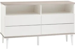 Hiipakka Taiga 5.5 korkea tv-taso 134 cm kirkkaalla lasilla