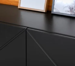 Hiipakka Vilja tv-taso 150cm ovilla+laatikoilla, musta