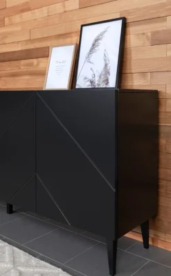 Hiipakka Vilja tv-taso 150cm ovilla+laatikoilla, musta