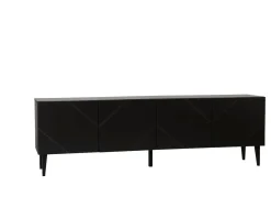 Hiipakka Vilja tv-taso 200cm ovilla, musta