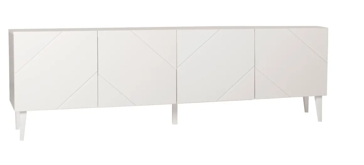 Hiipakka Vilja tv-taso 200cm ovilla, valkoinen
