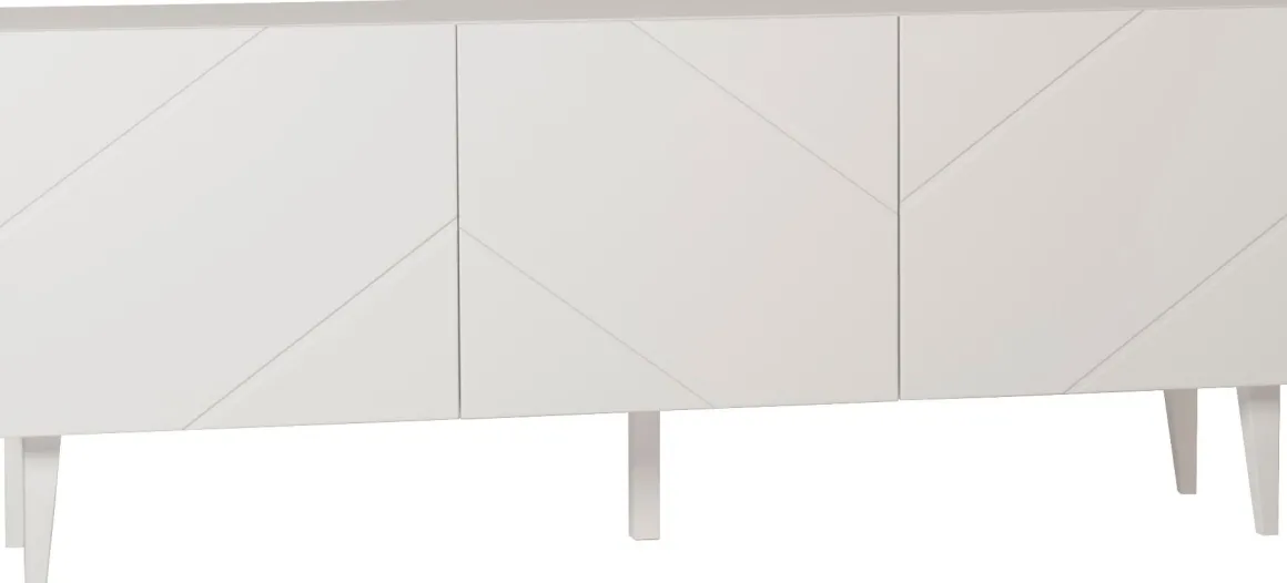 Hiipakka Vilja tv-taso 150cm ovilla, valkoinen