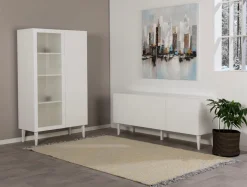 Hiipakka Vilja tv-taso 150cm ovilla, valkoinen