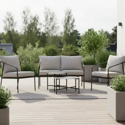 Hygge terassisetti sohva + nojatuolit + pöydät