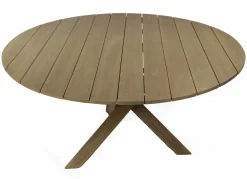 Java pyöreä terassipöytä 150 cm polyrottinkituoleilla