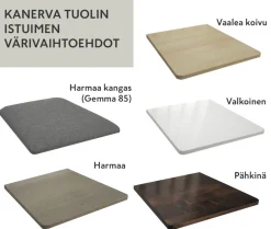 Kanerva ruokaryhmä kahdeksalle, musta/koivu