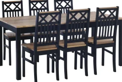 Kaski ruokaryhmä 180x90 + 6 Luoto tuolia, musta-tammi