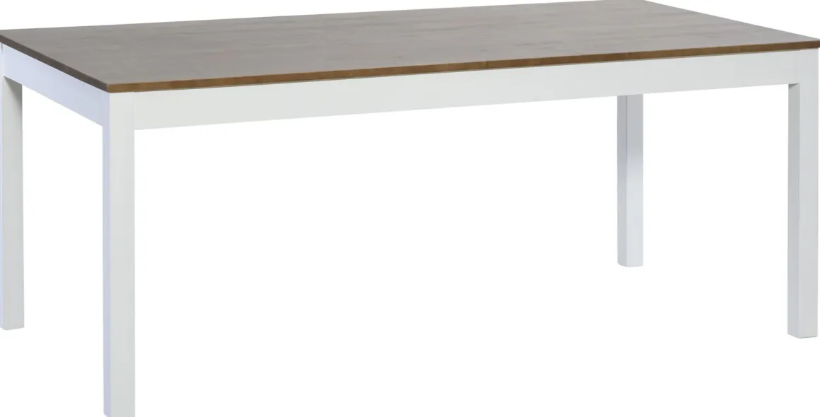 Koivu ruokapöytä 180x90 cm, valkoinen/pähkinä