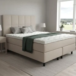 Komia 160x200 cm jenkkisänky + sängynpääty, taupe