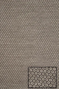 Käsinkudottu Flower-villamatto ruskea, 160x230 cm