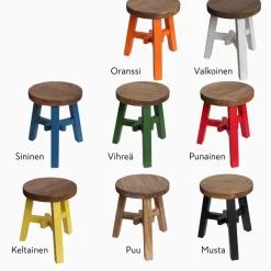 Lilliputti pyöreä pikkujakkara, eri värejä
