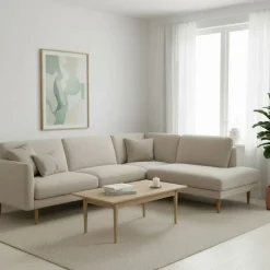 Neiser Lario avokulmasohva, vaalea beige