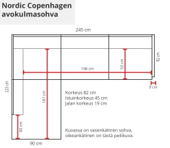 Nordic Copenhagen avokulmasohva, konjakinruskea