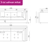 Orlando 3-ist sohva 222 cm, valkoinen