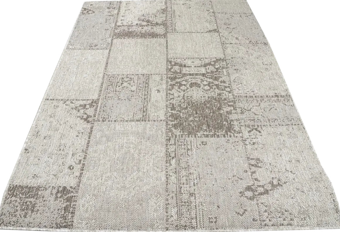 Patchwork matto, pellava, eri kokoja