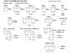 PK Furniture Kick kotiteatterisohva, kangasverhoiltu