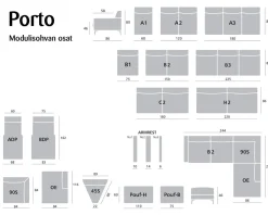 Porto rahi 110x60cm, eri värejä