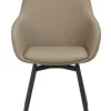 Rowico Alison nojatuoli, beige nahka/mustat metallijalat