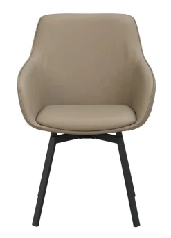 Rowico Alison nojatuoli, beige nahka/mustat metallijalat