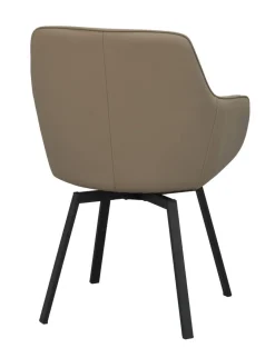 Rowico Alison nojatuoli, beige nahka/mustat metallijalat