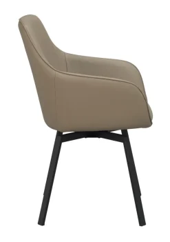 Rowico Alison nojatuoli, beige nahka/mustat metallijalat