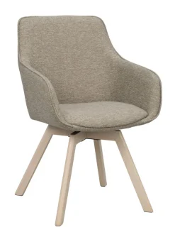 Rowico Alison nojatuoli tumma beige, valkopestyt tammijalat