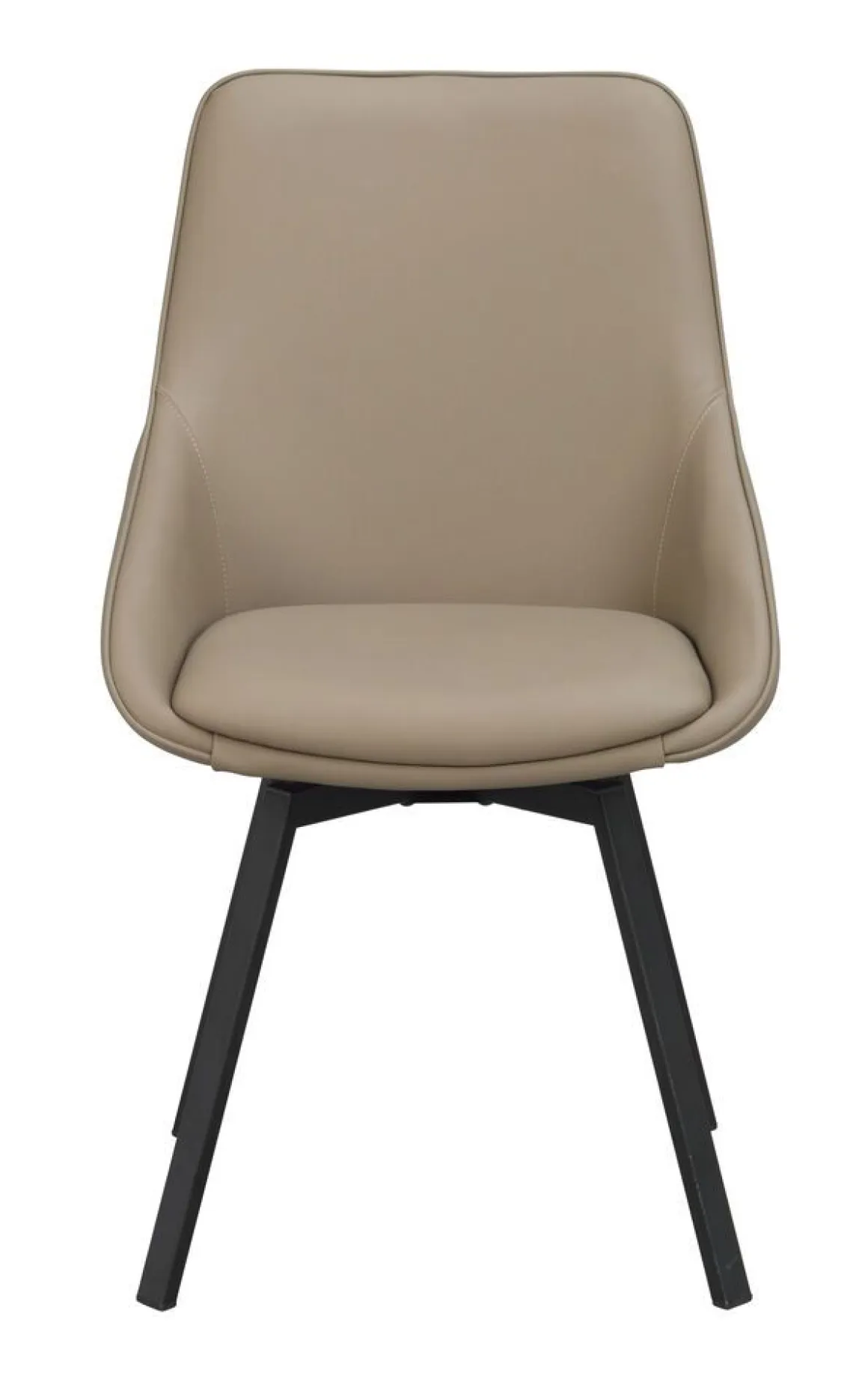 Rowico Alison ruokapöydän tuoli, beige nahka / mustat metallijalat