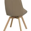 Rowico Alison ruokapöydän tuoli, beige nahka / tammi