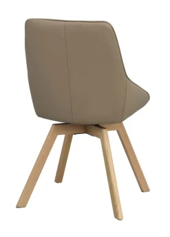 Rowico Alison ruokapöydän tuoli, beige nahka / tammi