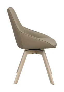 Rowico Alison ruokapöydän tuoli, beige nahka / valkopesty tammi