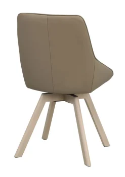 Rowico Alison ruokapöydän tuoli, beige nahka / valkopesty tammi