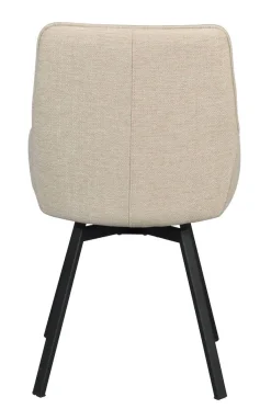 Rowico Alison tuoli vaalea beige, mustat metallijalat