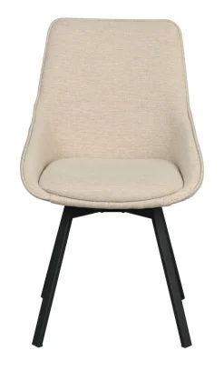 Rowico Alison tuoli vaalea beige, mustat metallijalat