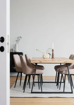 Rowico Brooklyn ruokapöytä 220x95, X-jalat, tammi/musta