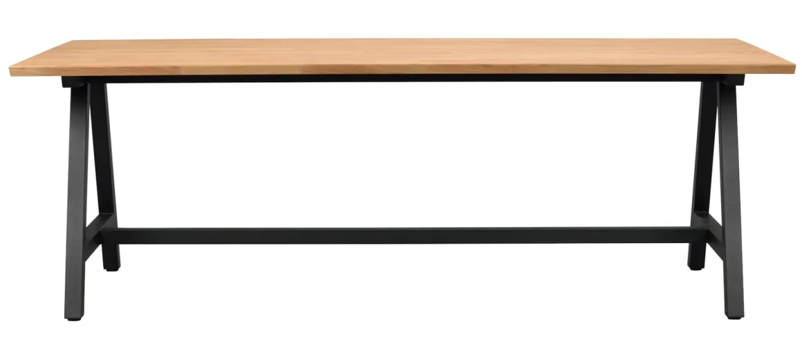 Rowico Carradale ruokapöytä 220cm A-jalalla, tammi/musta